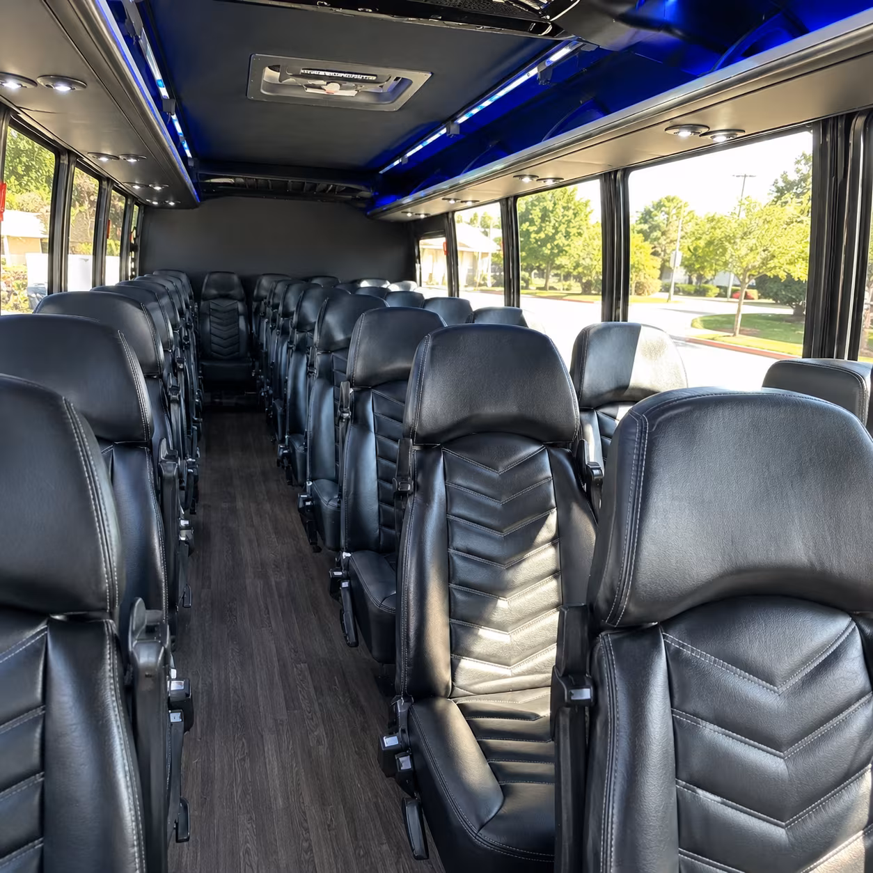 redwood city 28 passenger minibus interior