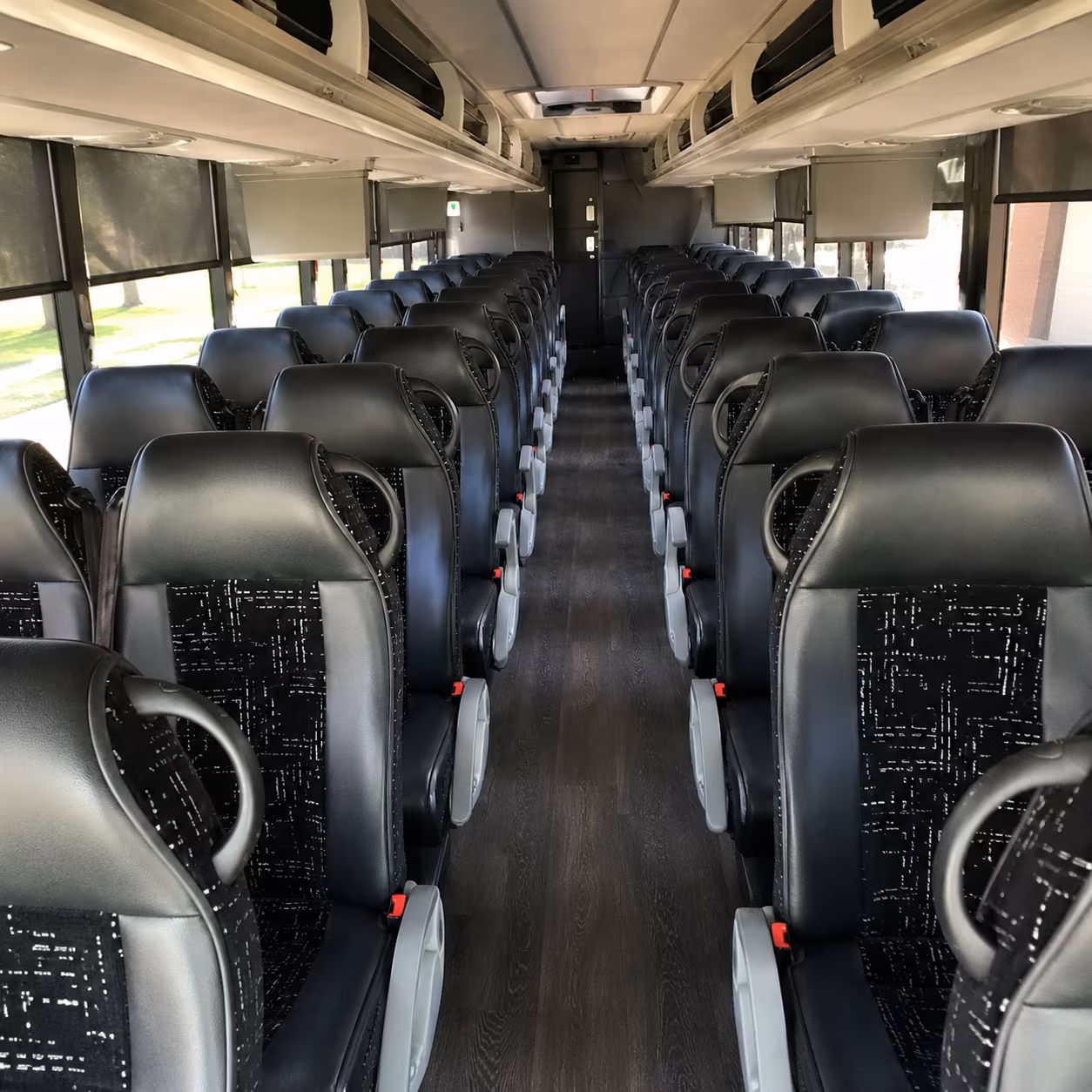 redwood city 56 passenger charter bus inside