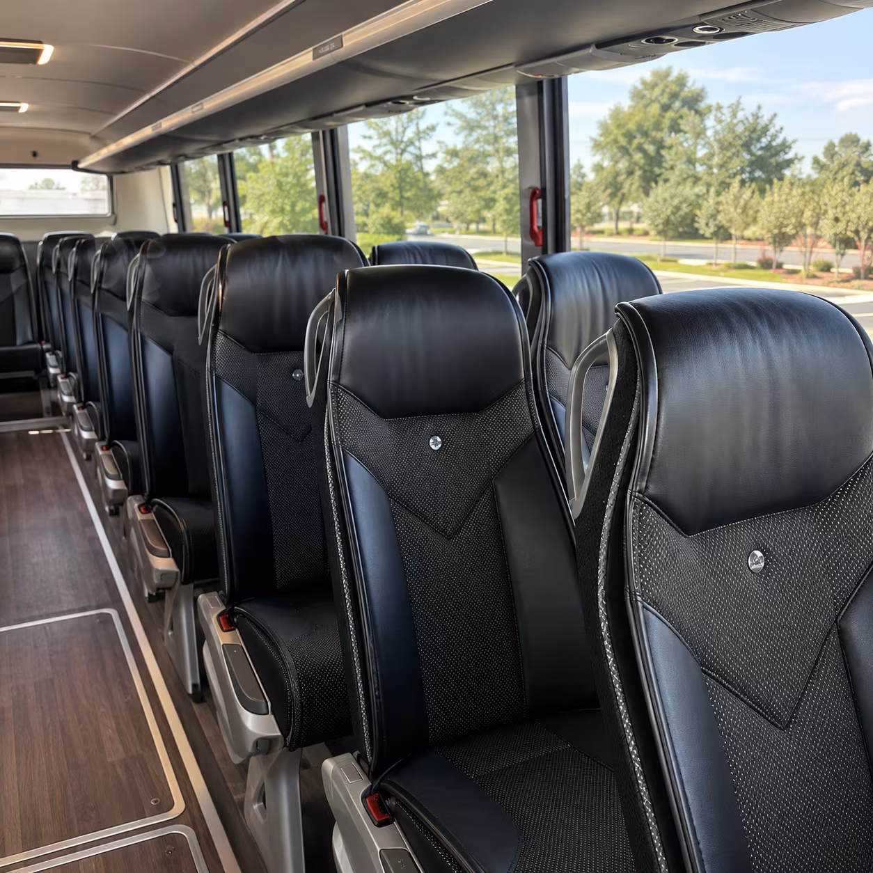 redwood city 56 passenger charter bus interior