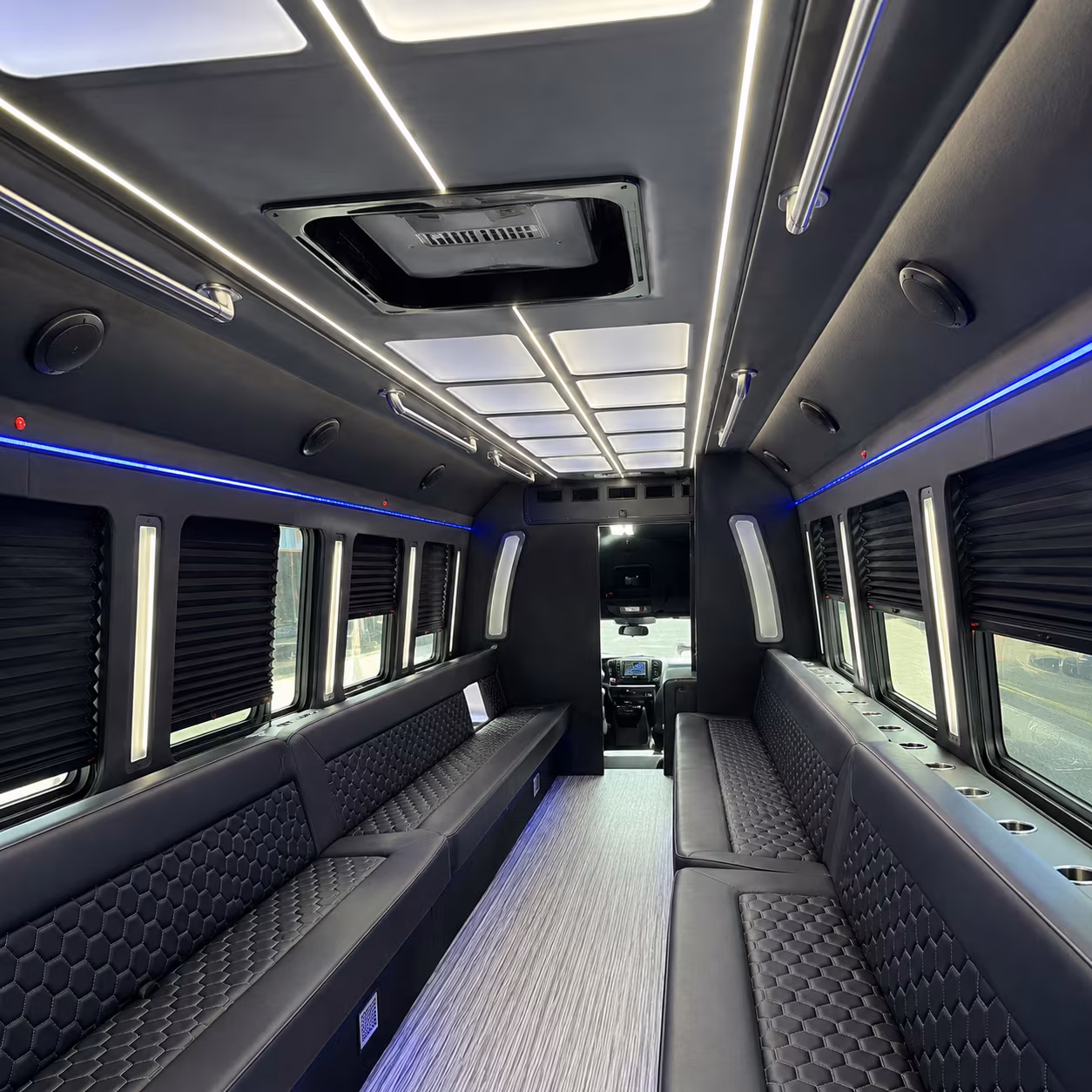 redwood city party bus rental interior