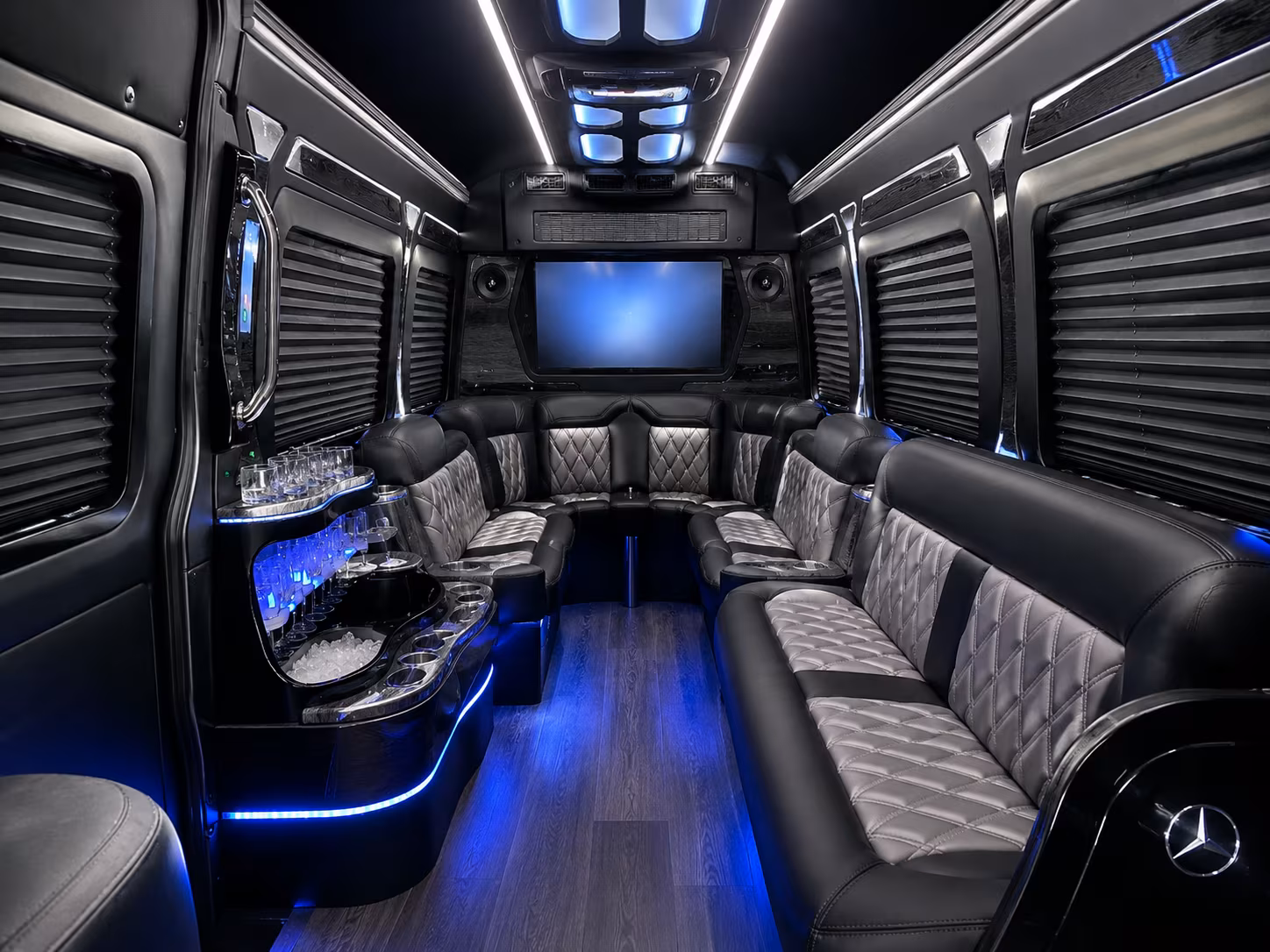 redwood city sprinter limousine interior